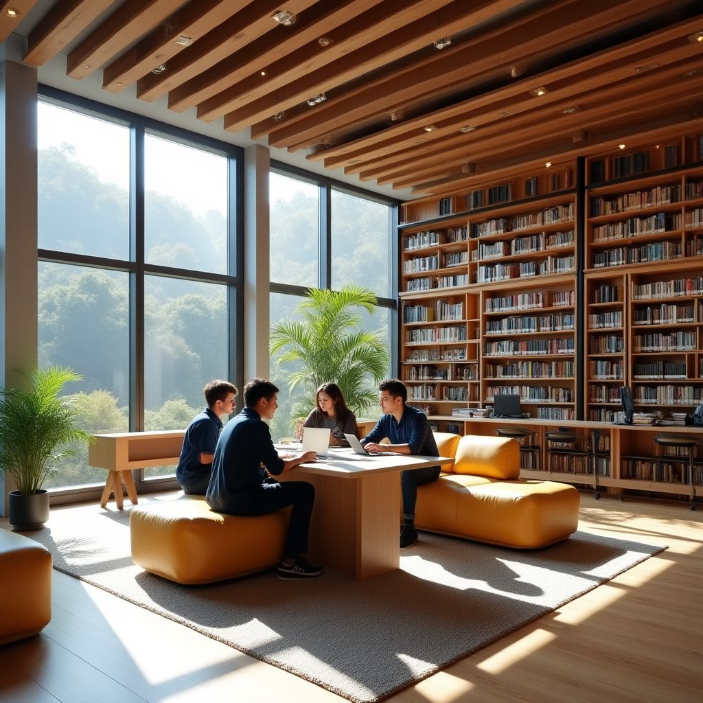 Biblioteca și zona de studiu